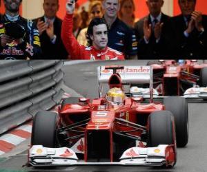 пазл Фернандо Алонсо - Ferrari - Гран-при Монако 2012 (3-я позиция)